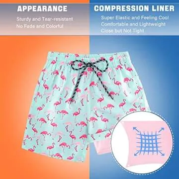 swimsobo Boys Swim Trunks Compression Liner for Kids
