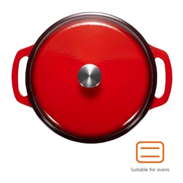 Amazon Basics 6-Quart Enamel Cast Iron Dutch Oven for All