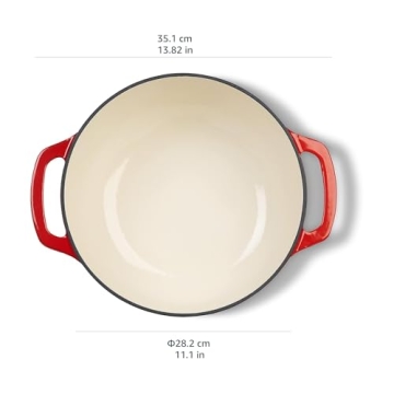 Amazon Basics 6-Quart Enamel Cast Iron Dutch Oven for All