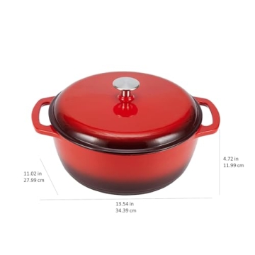 Amazon Basics 6-Quart Enamel Cast Iron Dutch Oven for All