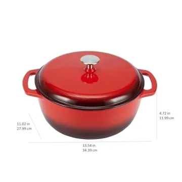Amazon Basics 6-Quart Enamel Cast Iron Dutch Oven for All