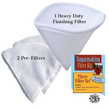Maple Syrup Filter Set - 1 Qt. (3 pieces) - One Maple Syrup Making Heavy Duty Synthetic Filter and T...