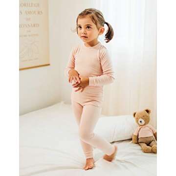 VAENAIT BABY Kids Long Sleeve Modal Sleepwear Pajamas 2pcs Set Modal Milkpink L