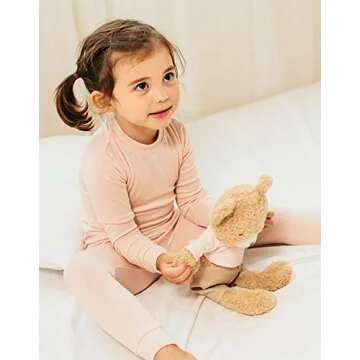 VAENAIT BABY Kids Long Sleeve Modal Sleepwear Pajamas 2pcs Set Modal Milkpink L