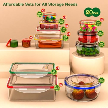 Airtight 40 Pcs Food Storage Containers for Meal Prep
