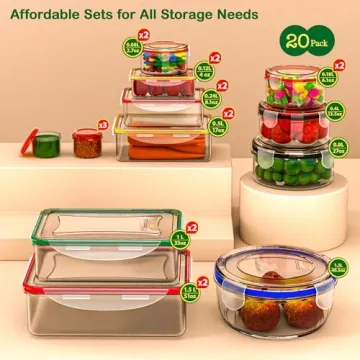 Airtight 40 Pcs Food Storage Containers for Meal Prep