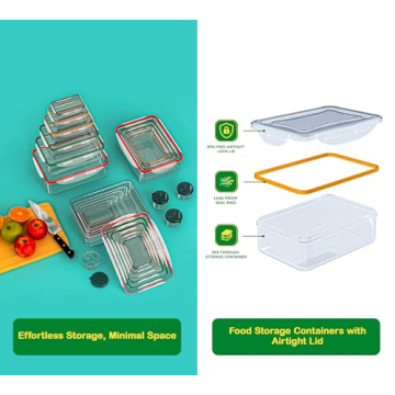 Airtight 40 Pcs Food Storage Containers for Meal Prep