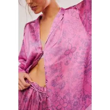 LILTWIST Floral Silk Satin Pajama Set for Ladies