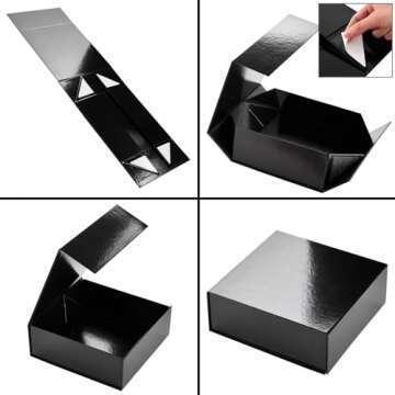 Magnetic Gift Boxes with Lids, Bridesmaid Proposal Box (9.5 x 9.5 x 3.5 In, 6 Pack)