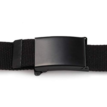 Adjustable Canvas Web Belt Military Buckle Cut to Fit