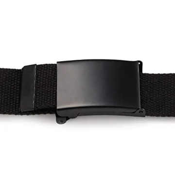Adjustable Canvas Web Belt Military Buckle Cut to Fit