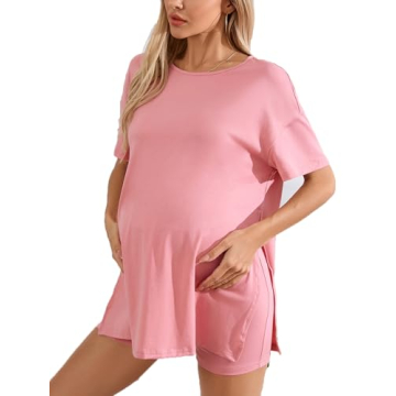 OYOANGLE Women's Maternity 2 Piece Set for Comfort