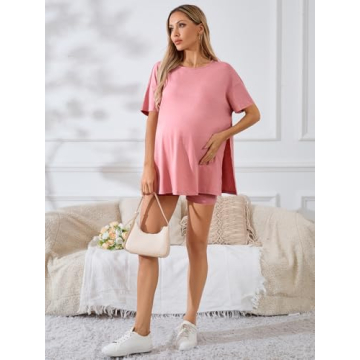 OYOANGLE Women's Maternity 2 Piece Set for Comfort