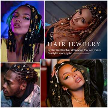 230PCS Hair Jewelry Beads - Dreadlocks & Braids Accessories Set for All Styles