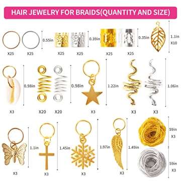 230PCS Hair Jewelry Beads for Stylish Hair Accessories