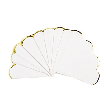 Elegant Sugar & Cloth Round Scallop Napkins with Gold Edge
