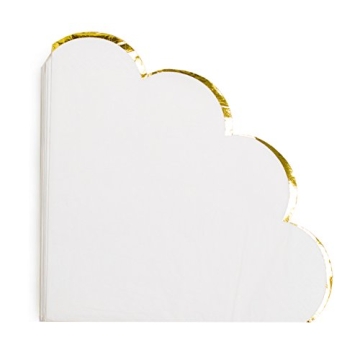 Elegant Sugar & Cloth Round Scallop Napkins with Gold Edge