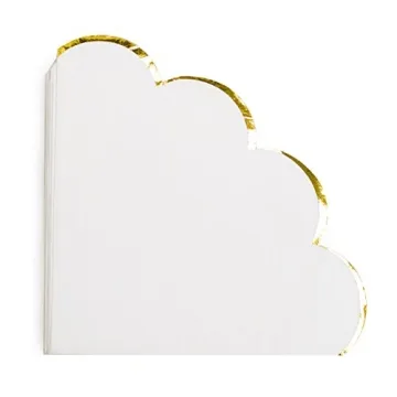 Elegant Sugar & Cloth Round Scallop Napkins with Gold Edge