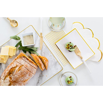 Elegant Sugar & Cloth Round Scallop Napkins with Gold Edge