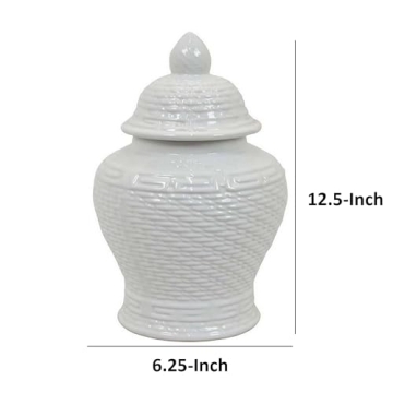 Elegant Bryan 13 Inch Temple Ginger Jar with Lid