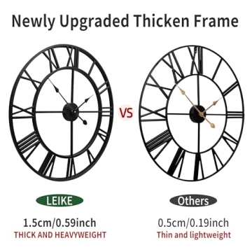 LEIKE 24" Silent Wall Clock - Stylish & Functional Decor