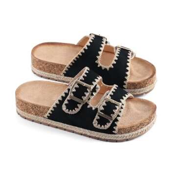 ZHILETAO Black Flip Flops with Arch Support for Women Comfort Slip-on Soft Orthotic Thong Sandals for Women Summer Sandals for Women 2024 Trendy