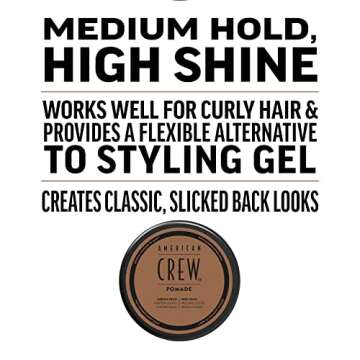 American Crew Men's Pomade with Medium Hold & Shine