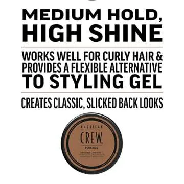 American Crew Men's Pomade with Medium Hold & Shine