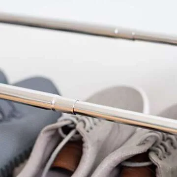 IRIS USA 3-Tier Shoe Rack, Up to 15 Pairs, 25" - 46"L Extendable Shoe Shelf, for Entryway Mudroom, Extendable Shoe Organizer for Closet, Stackable Shoe Storage, Metal Shoe Shelf for Small Space