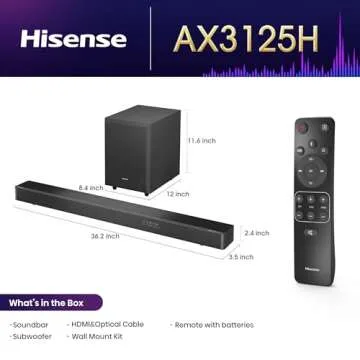 Hisense AX3125H 3.1.2Ch Sound Bar with Subwoofer
