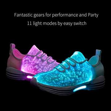 DIYJTS LED Light Up Shoes - Stylish Fiber Optic Trainers for All Occasions