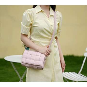 MKF Woven Crossbody Bag - Vegan Leather Designer Purse