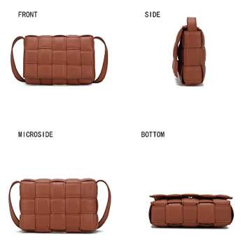 MKF Woven Crossbody Bag - Vegan Leather Designer Purse