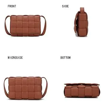 MKF Woven Crossbody Bag - Vegan Leather Designer Purse