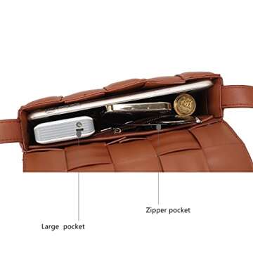 MKF Woven Crossbody Bag - Vegan Leather Designer Purse