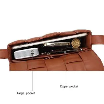 MKF Woven Crossbody Bag - Vegan Leather Designer Purse