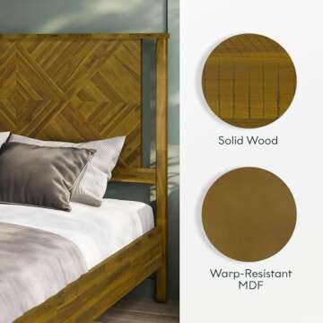 Bme Ethan Queen Bed Frame - Solid Acacia Wood Design