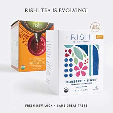 Rishi Tea Blueberry Hibiscus Herbal Tea | Immune Support, USDA Certified Organic, Fair Trade Botanic...