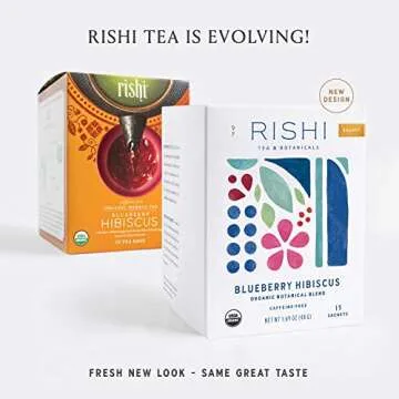 Rishi Tea Blueberry Hibiscus Herbal Tea | Immune Support, USDA Certified Organic, Fair Trade Botanic...