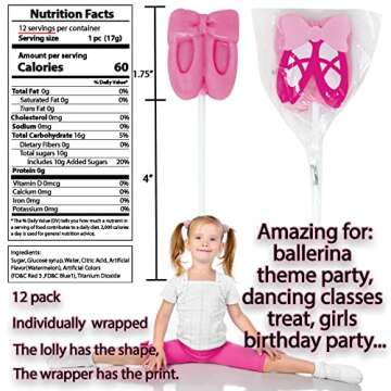 12 Pack Ballerina Lollipops - Delightful Dance Party Treats for Kids