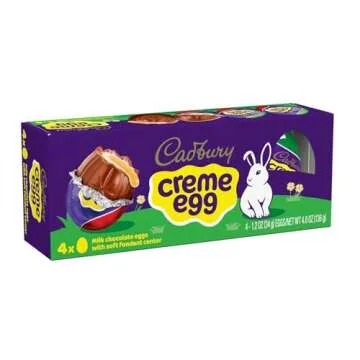 CADBURY CREME EGG Milk Chocolate and Fondant Easter Candy Box 4 Count