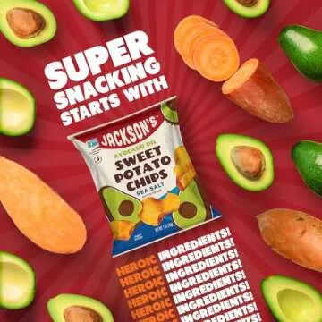 Jackson’s Sweet Potato Kettle Chips - Healthy Snack Pack of 15