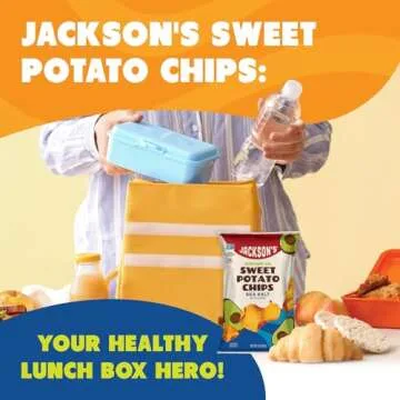 Jackson’s Sweet Potato Kettle Chips - Healthy Snack Pack of 15