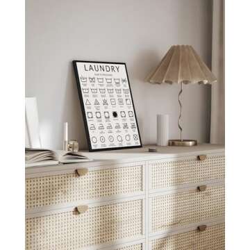 InSimSea Black Framed Canvas Laundry Room Decor Art