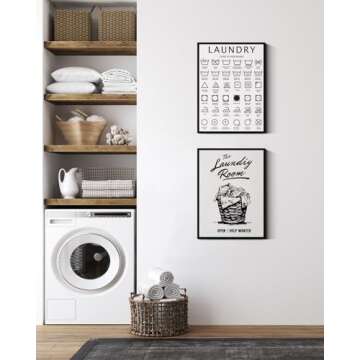 InSimSea Black Framed Canvas Laundry Room Decor Art