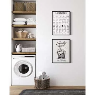 InSimSea Black Framed Canvas Laundry Room Decor Art