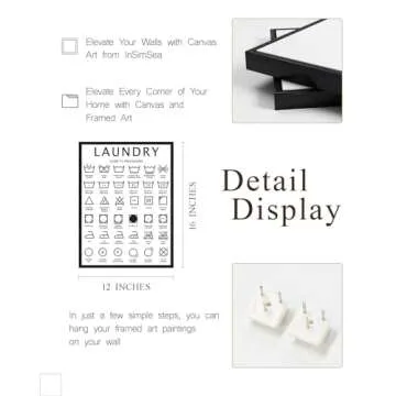 InSimSea Black Framed Canvas Laundry Room Decor Art