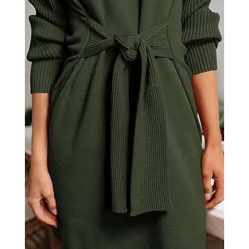 Stylish Dowerme Women’s High Neck Sweater Dress