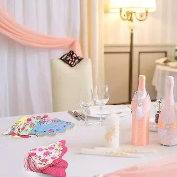 Dandat Floral Disposable Tea Party Napkins for Events