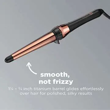 INFINITIPRO BY CONAIR Rose Gold Titanium 1 ¼-inch to ¾-inch Curling Wand, Tapered wand produces be...